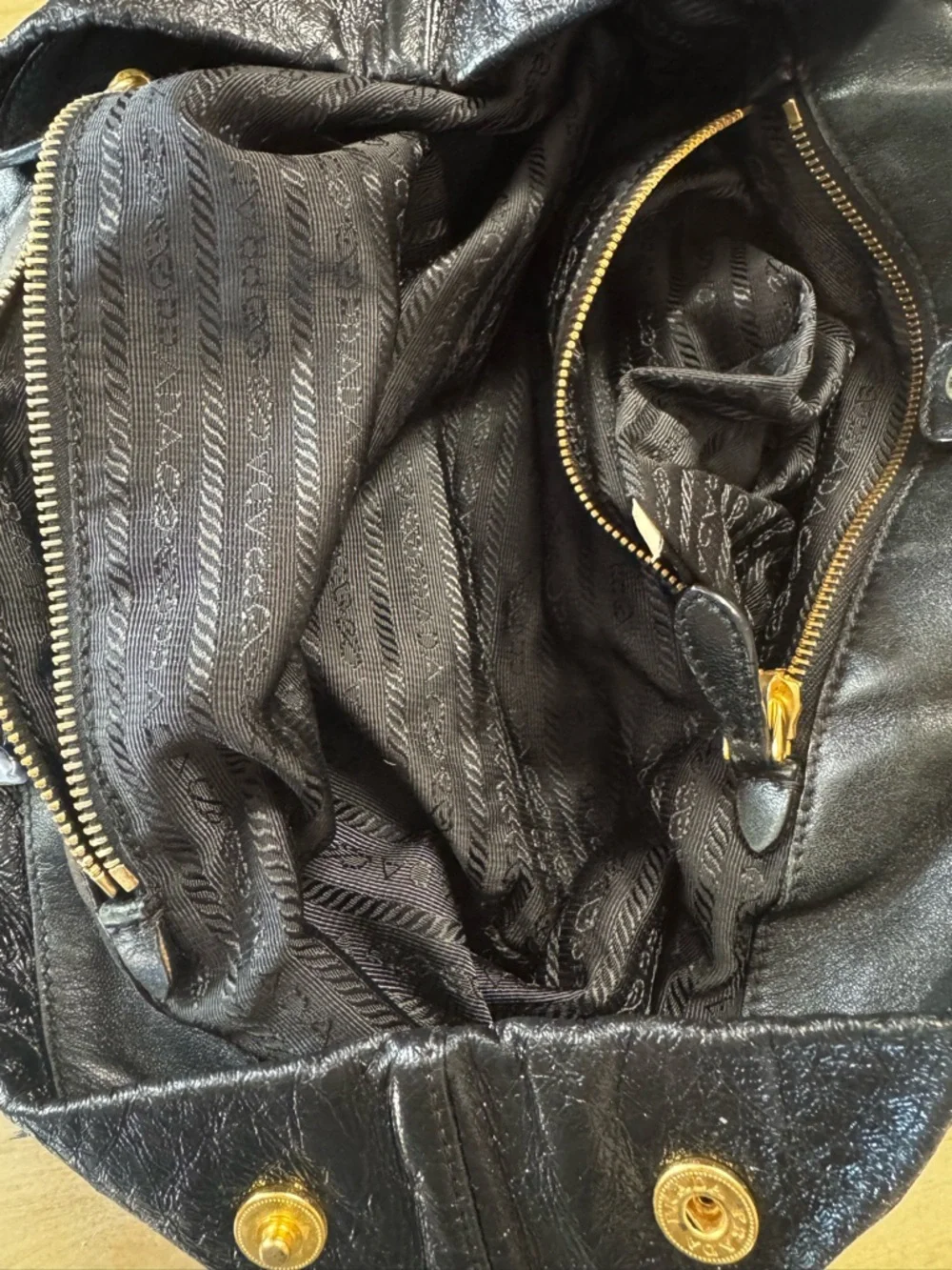 PRADA Ribbon Handbag Tote Black Patent with COA & Dust Bag VTG Medium 9x11x6 - Picture 15 of 17